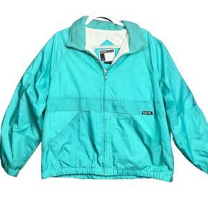 VTG Women's PACIFIC TRAIL Teal Windbreaker Hiking Jacket, Sz XL Gorpcore